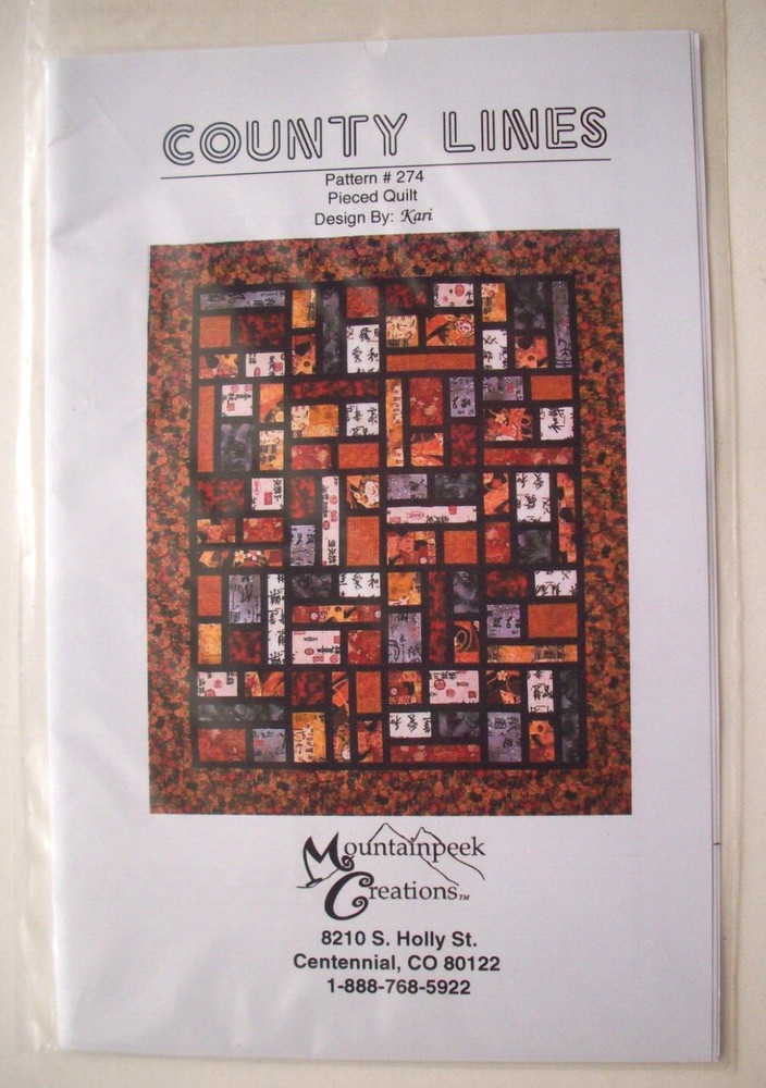 County Lines pieced modern block quilt pattern uncut *A2