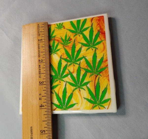 Pot Marijuana Leaf Ceramic Trivet Tile Ganja 420 Trivet
