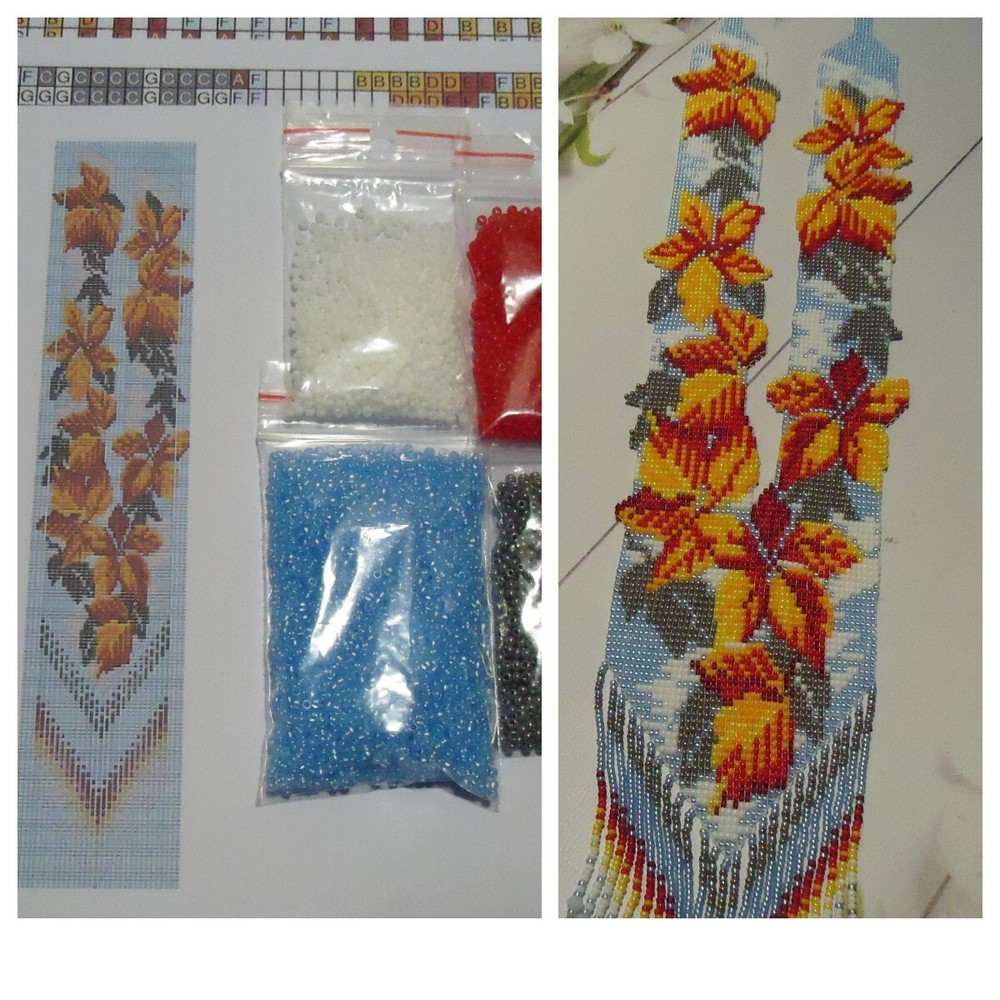 Kit for making a necklace gerdan. Beading Loom Pattern. #C24