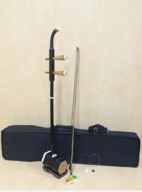 Erhu, Chinese 2-stringed Fiddle, Solid Timber Body,Neck+ Foam Case, Extra String