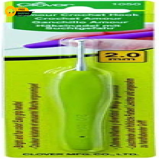2mm Green Crochet Hook Easy Grip Comfortable Handle Smooth Crocheting