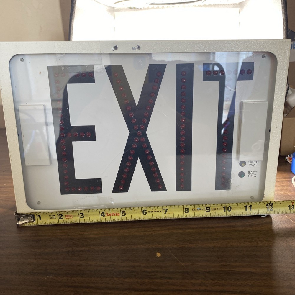 Exitronix 603 Steel Direct View Exit Sign Single Face White 603D 603U READ DESC