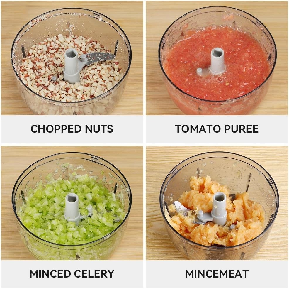 Manual Food Processor Vegetable Chopper 2.3 Cup Small Mini Hand Pull String Onio