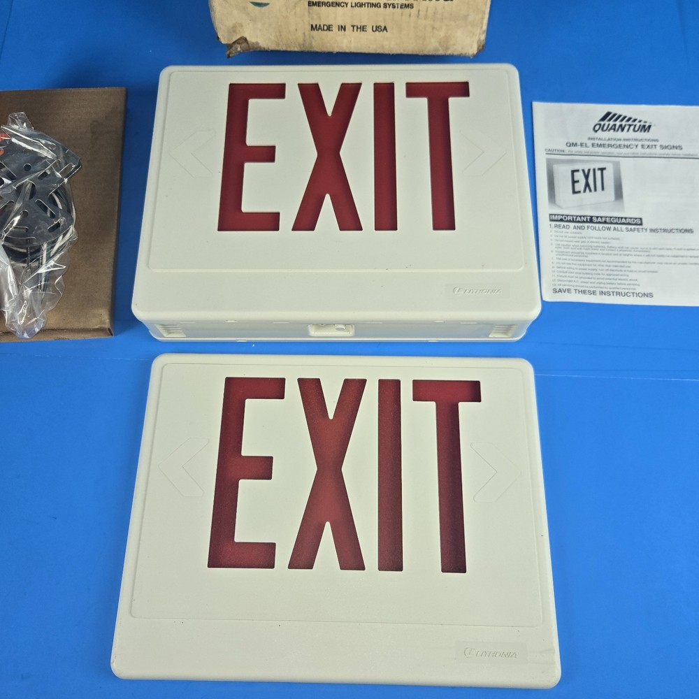Lithonia Quantum Light Up Exit Sign Hard Wired Two Sided NOS. READ.