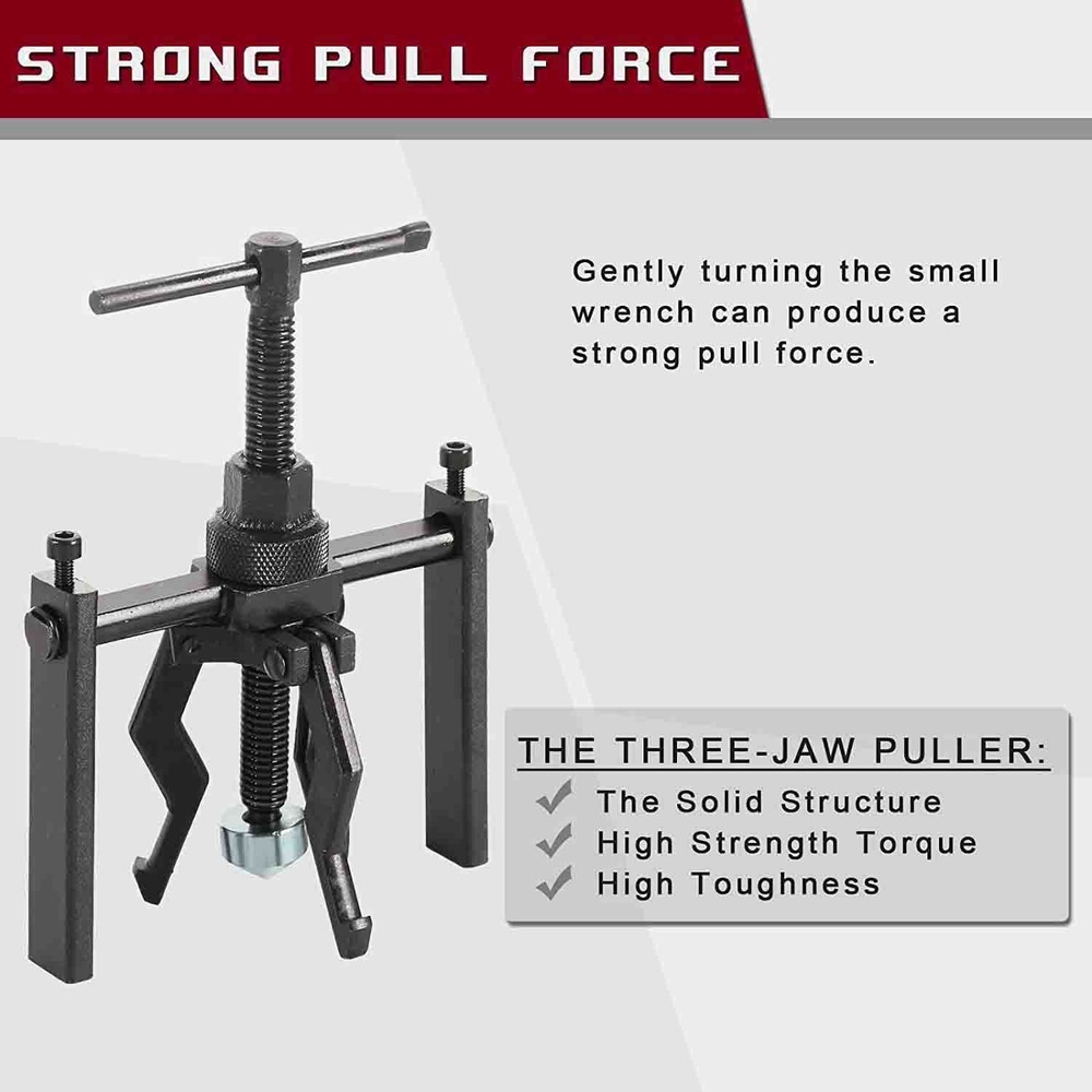 Bearing Puller 3-jaw Pilot Blind Set Bushing Gear Small Inner Internal Kit Tool