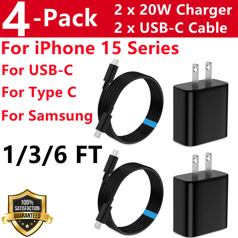 4 Pack Super Fast USB C Charger Universal Type C Cable Data SYNC for 16 Pro Max