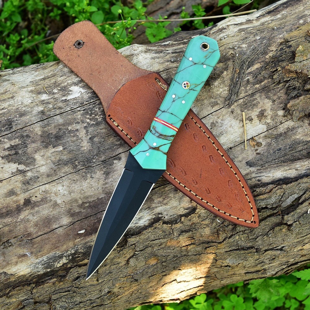 9" Handmade Double-Edged titanium steel Dagger boot Knife Boot knife