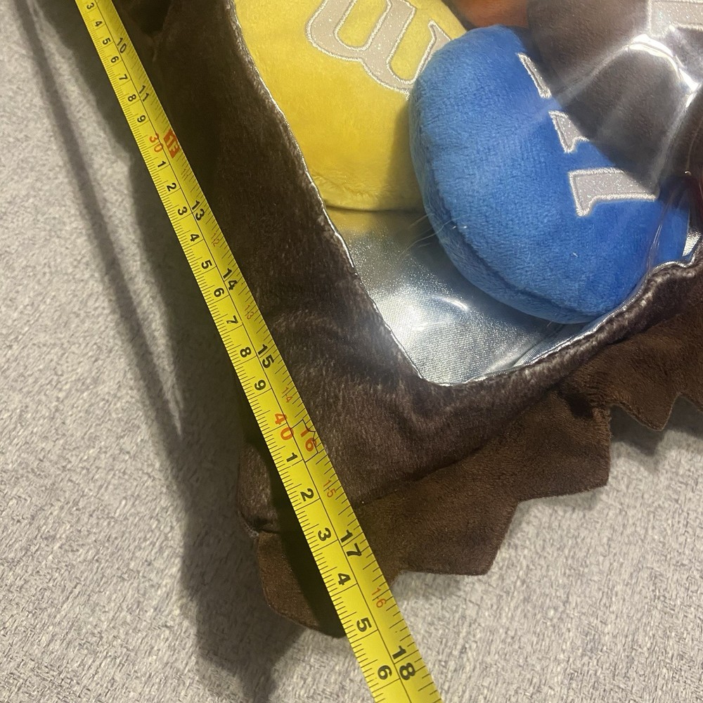 M&Ms Plush Stuffed Pillow Candy BAG Wrapper Six Small Color Set Inside