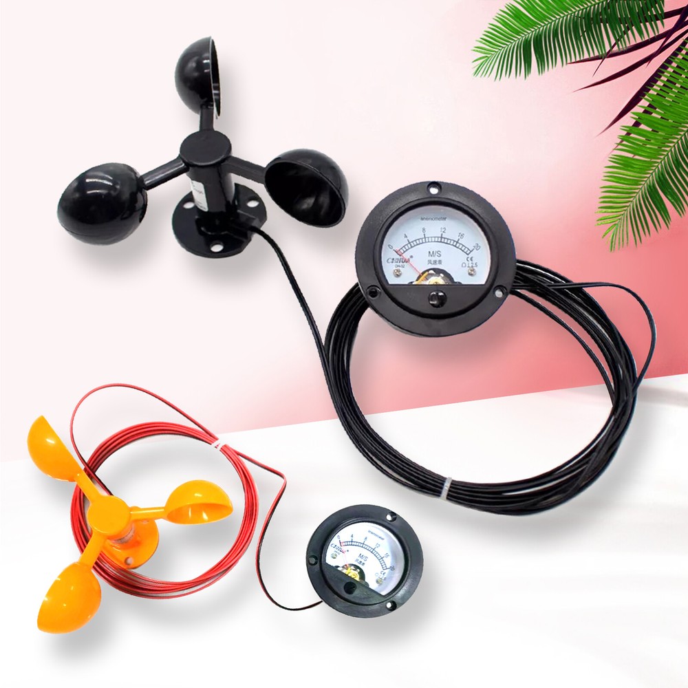 1Set Tower Crane Self-Generating Wind Speed Sensor Display Unpowered Anemometer