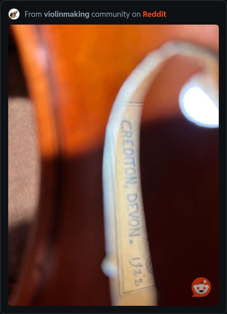 1920s Handmade English Violin - Arthur Richardson
