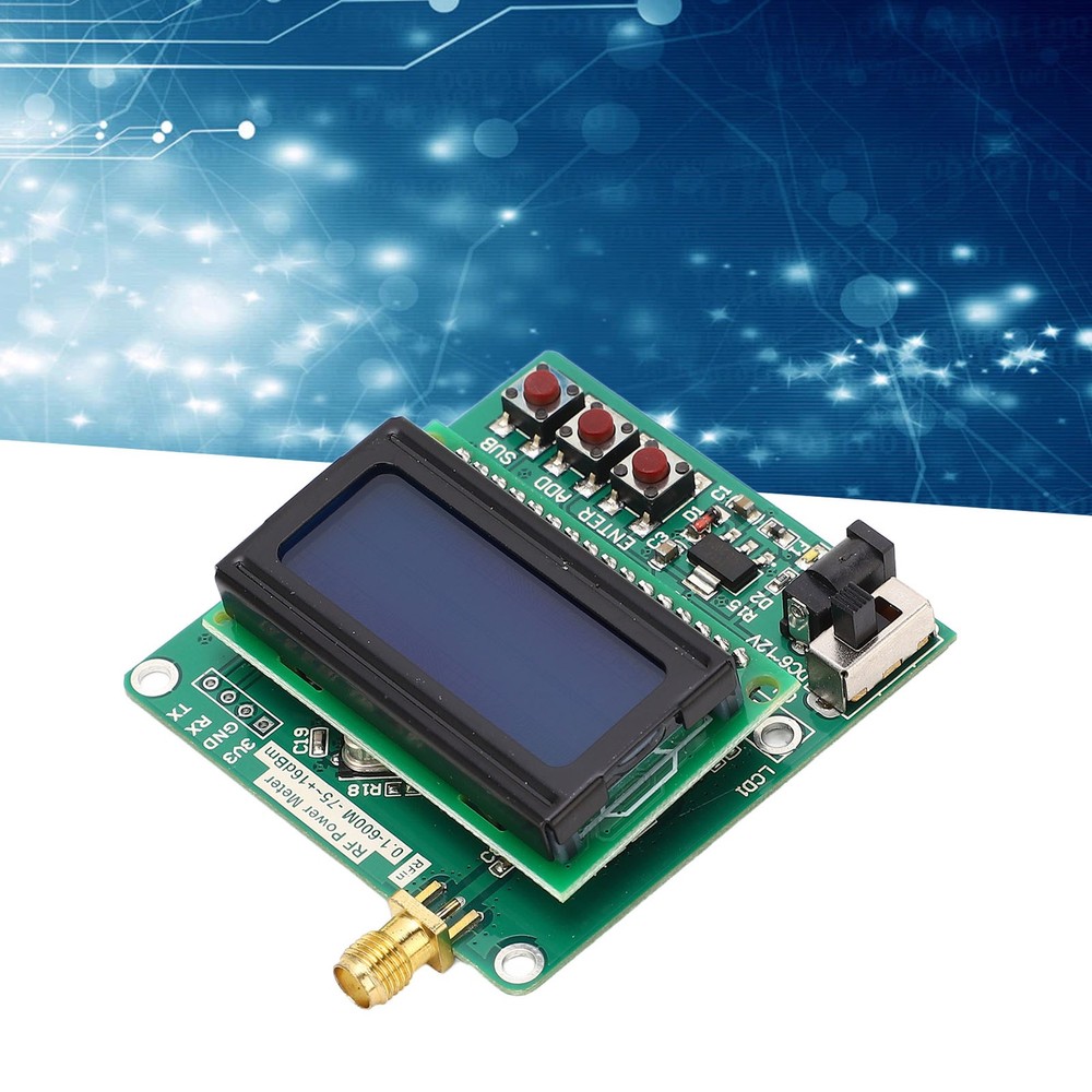 RF Power Meter Digital Display Settable Power Attenuation Logarithmic Detect