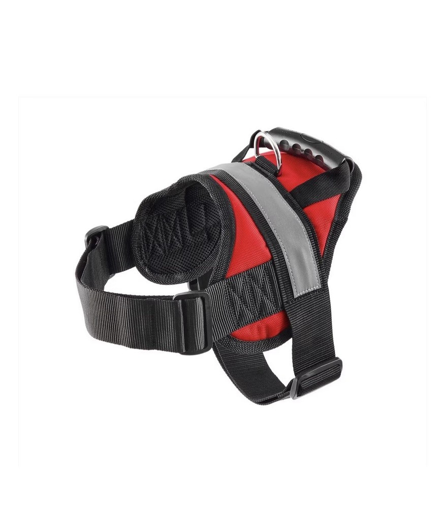 EXPAWLORE Reflective Working Dog Harness With Handle Nylon Red size L