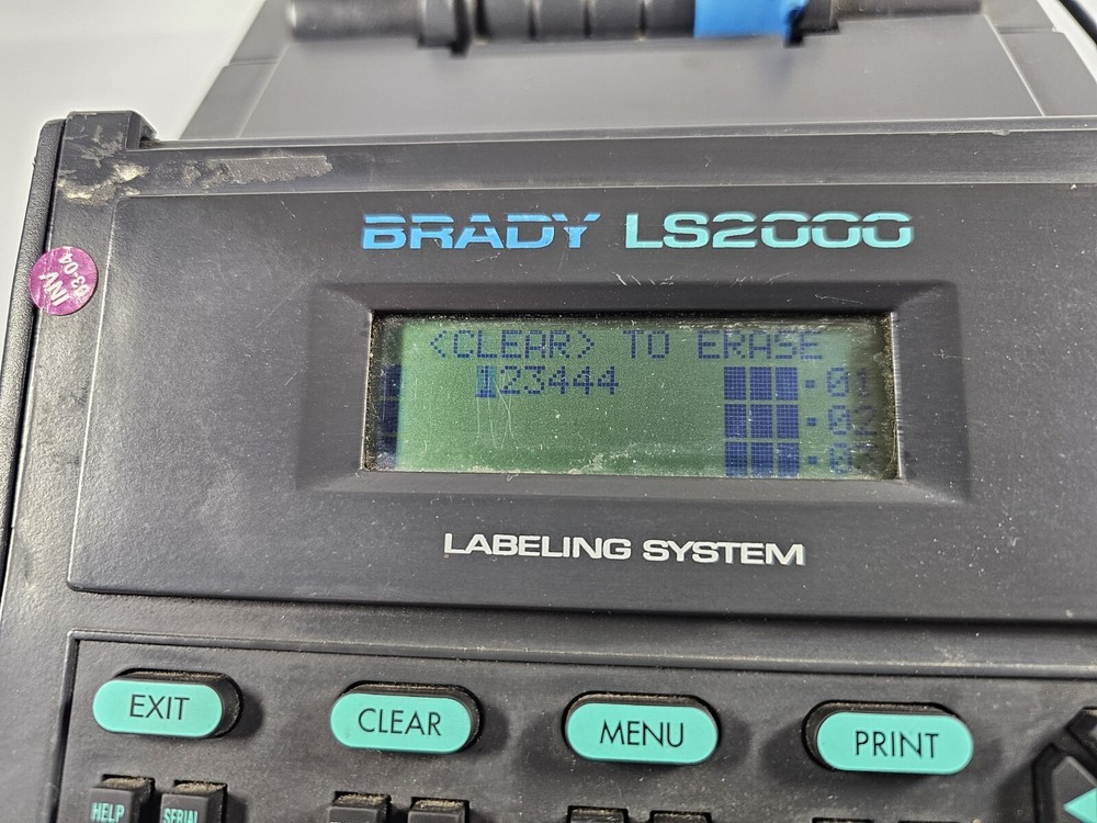 Brady LS2000 Labeling System Portable Printer, 4 Line Display TURNS ON READ