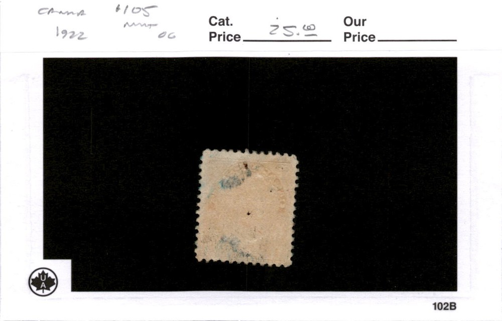 Canada, Postage Stamp, #105 Mint Hinged, 1922 King George (AF)