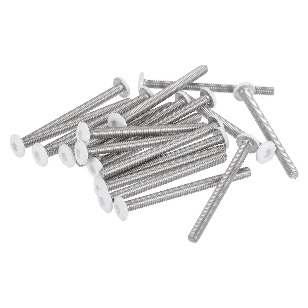 20 Pcs M4-0.7 x 50mm Button Head Hex Socket Head Screws, White