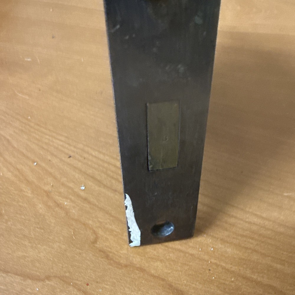 Vintage Mortise Door Lock with Latch, Dead Bolt & Solid Brass Faceplate