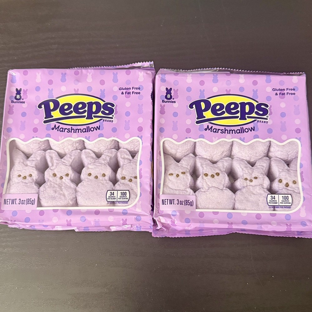 Peeps, Lavender Marshmallow Bunnies Easter Candy, 2 8ct (3.0oz) packs