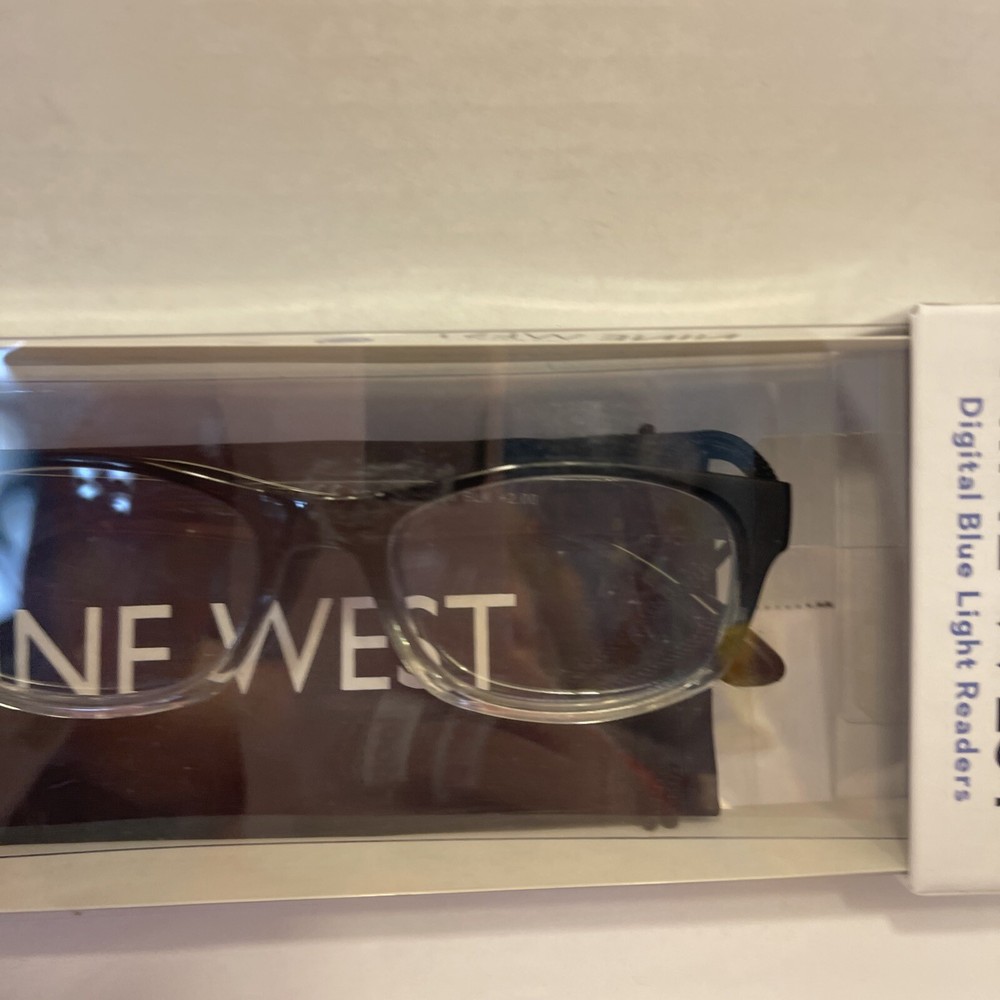 NINE WEST Digital Blue Light Filtering Glasses +2.00 Peyton Blackw/case