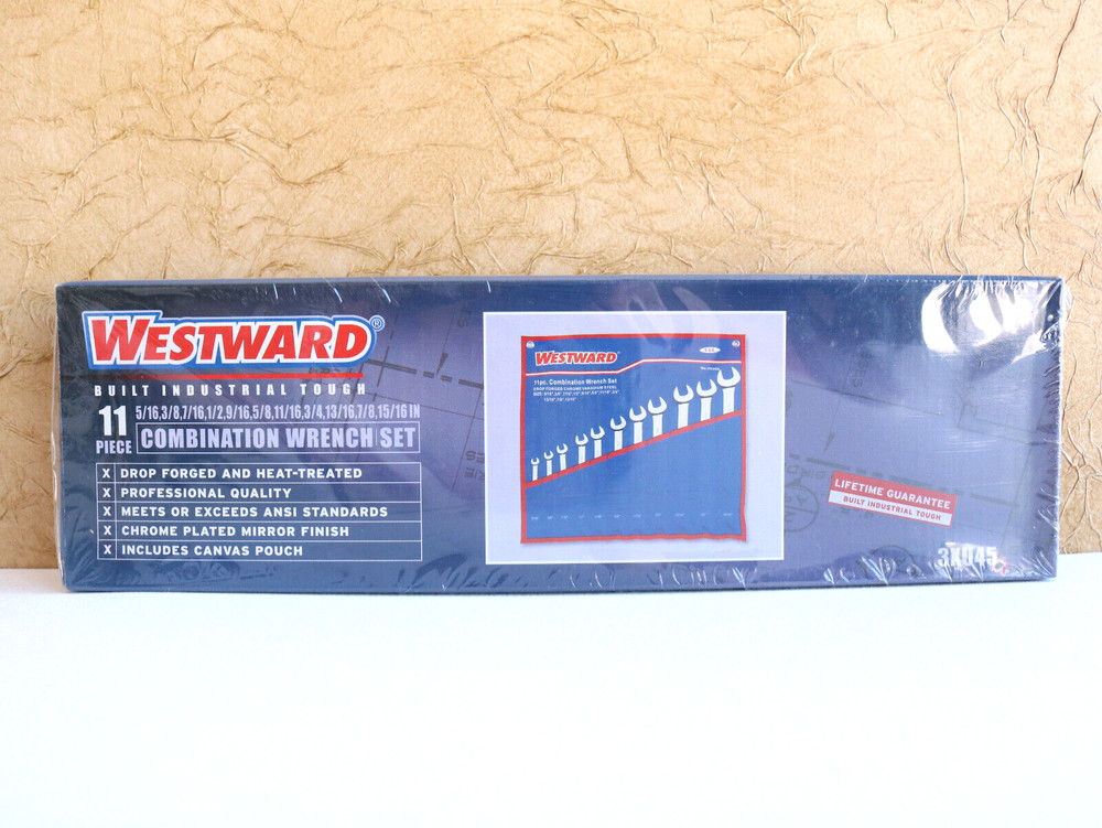 11pc WESTWARD Tool Open End Socket Wrench Set 3XU45 Combo SAE Handtools Workshop