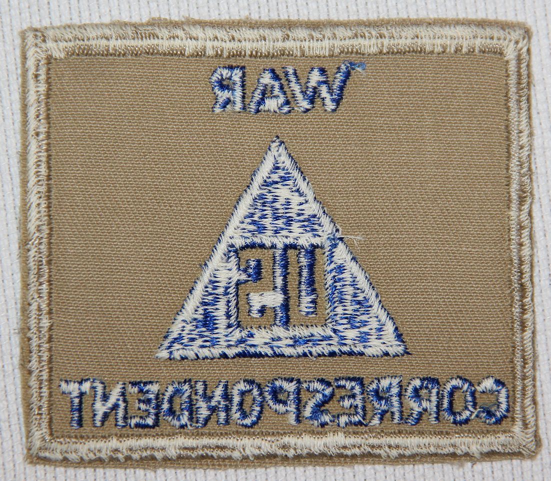 NICE, ORIGINAL WWII WAR CORRESPONDENT PATCH ON KHAKI TWILL, 1945 DATED