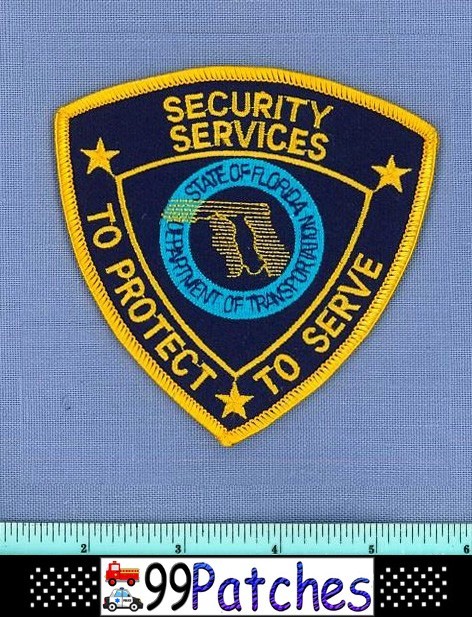 FLORIDA STATE DOT SECURITY SERVICES Police Shoulder Patch TRANSPORTATION 2D