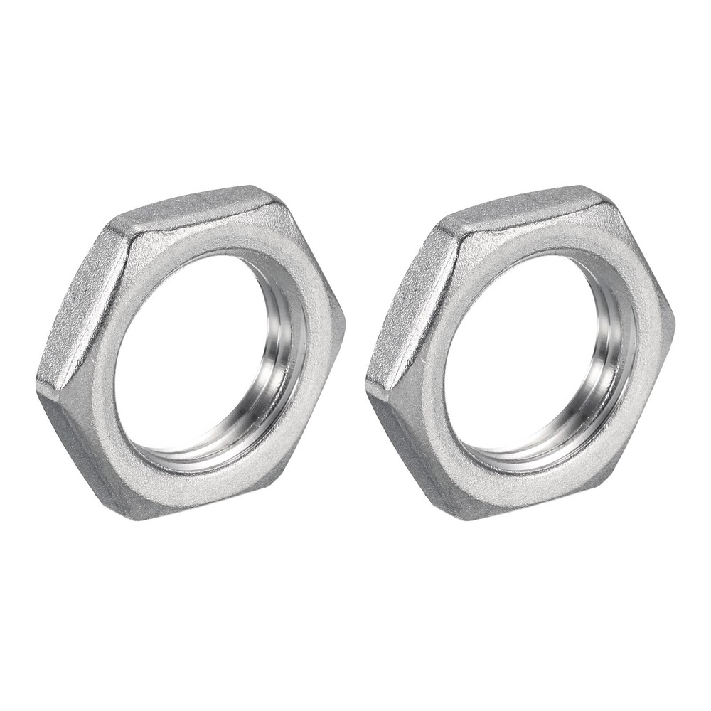 2 Pcs Cast Pipe Fitting Hex Locknut Nut g 1/2" Female Thread (DN15)