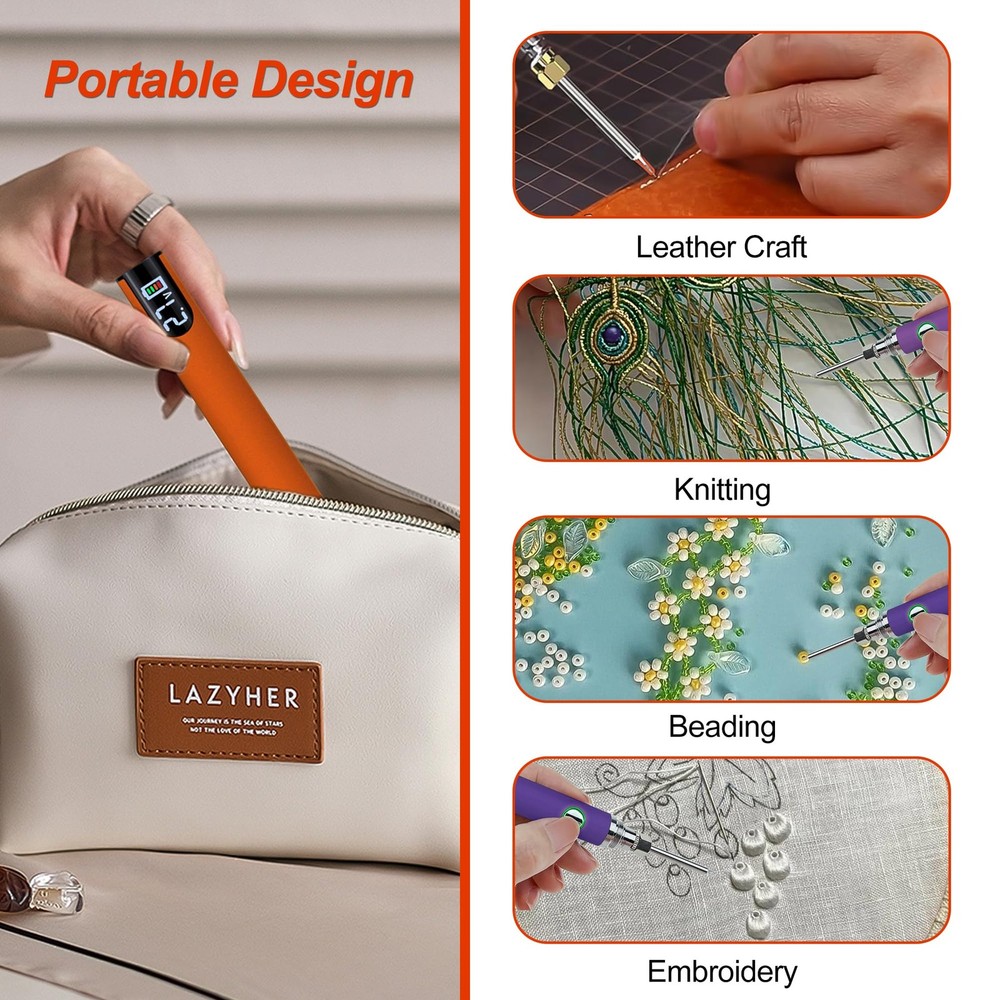 Rechargeable Thread Burner Kit，Knitting & Beading Thread Burning Tool，For Leathe