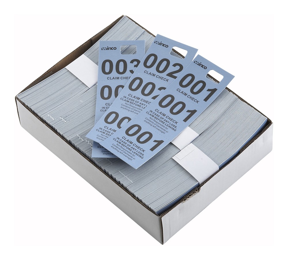 Coat Check Tickets, Blue, 500pcs/box (10 Box)