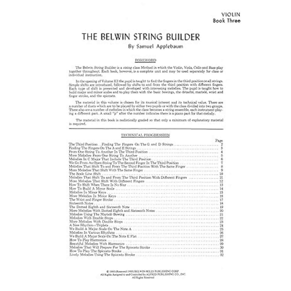 String Builder - Violin - Book 3