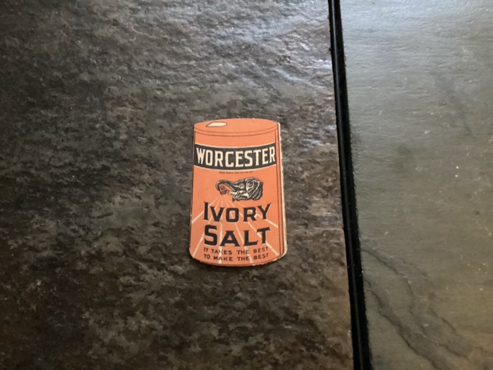 Worcester Ivory Salt Miniature Double Sided Cardboard Tag