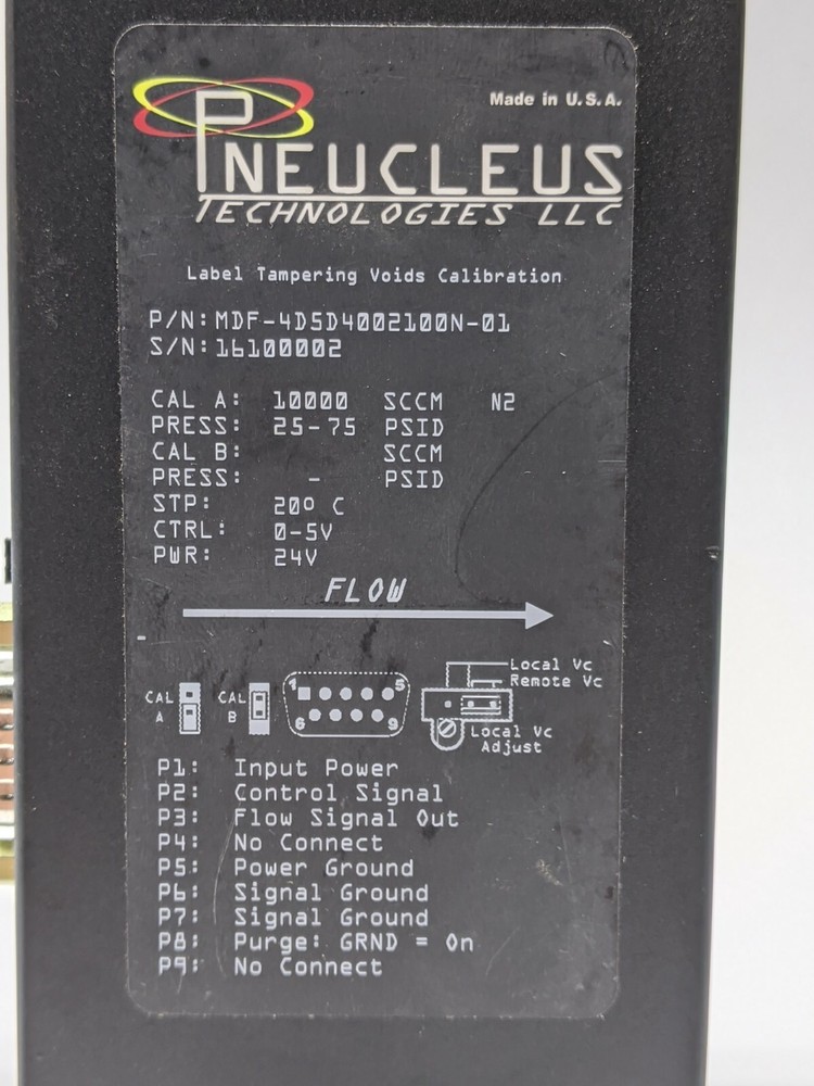 Pneucleus MDF-4D5D4002100N-01 MediFlo Mass Flow Controller