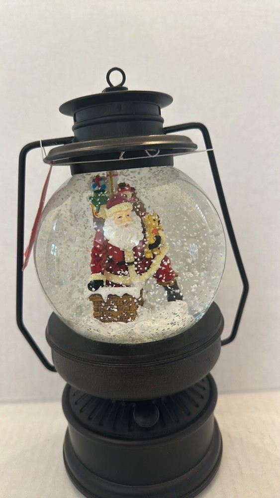 Martha Stewart Lantern Santa Snowglobe Waterglobe Musical Globe