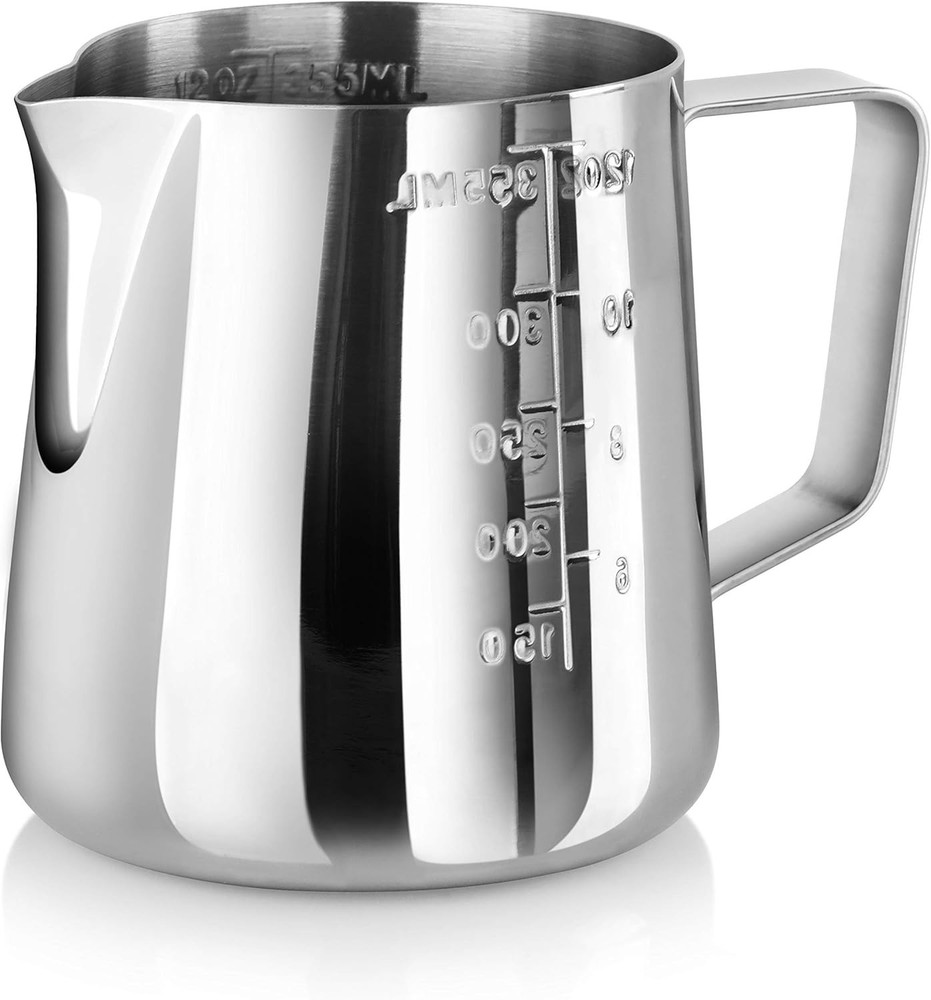 Precision Pouring 12-Ounce Frothing Pitcher & Tamper Set - Coffee Essentials