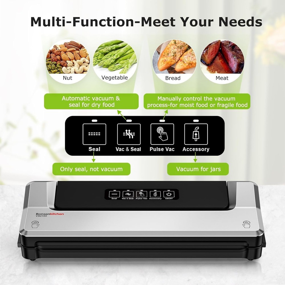 Compact Food Saver | Professional-Grade Sealing | Silver