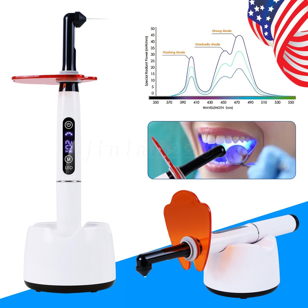 Dental Wireless Cordless LED Cure Curing Light Lamp 2000mw 5W Tool Cure US