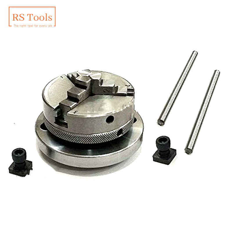 Tilting Rotary Table 4'' with 3 jaw 65mm Self Centering Chuck And Backplate Tool