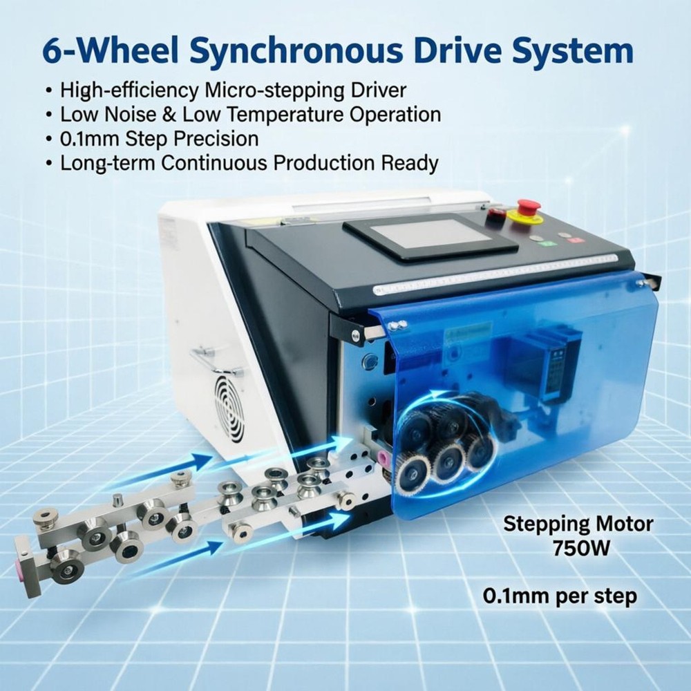 1-16mm² Fully Auto Computer Wire Stripping & Bending Machine w Touch Screen