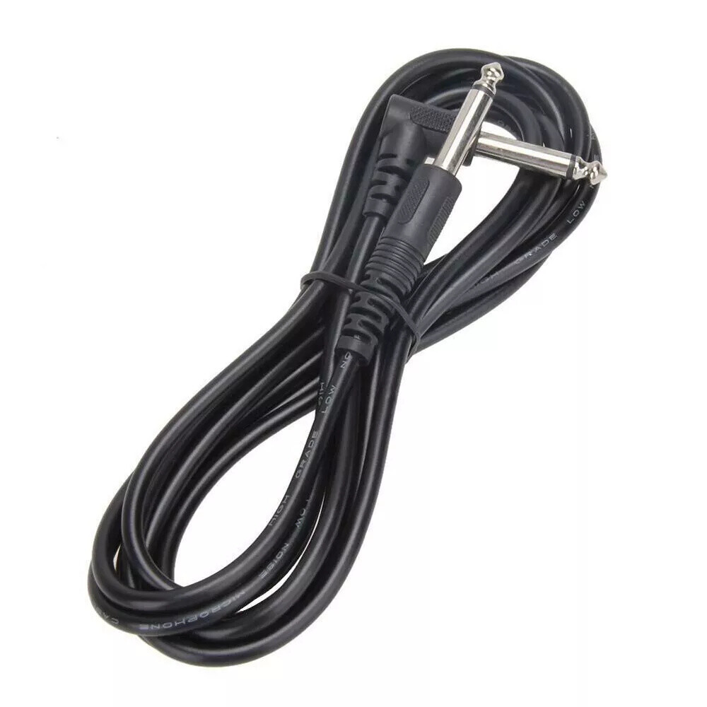 2 Pack 10FT Electric Patch Cord Guitar Amplifier Amp Cable Right Angle 90 Degree