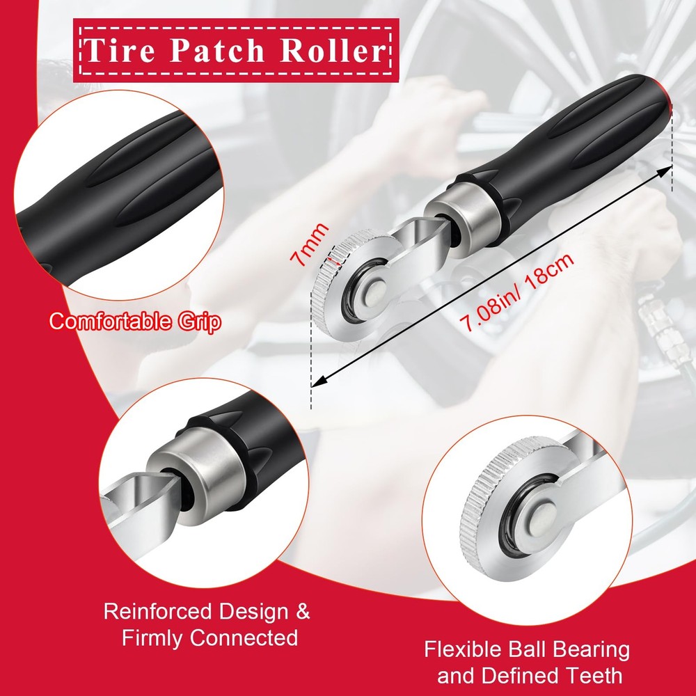 Anglekai 2Pcs Tire Repair Patch Tools, Strong Roller Kit/Repair...
