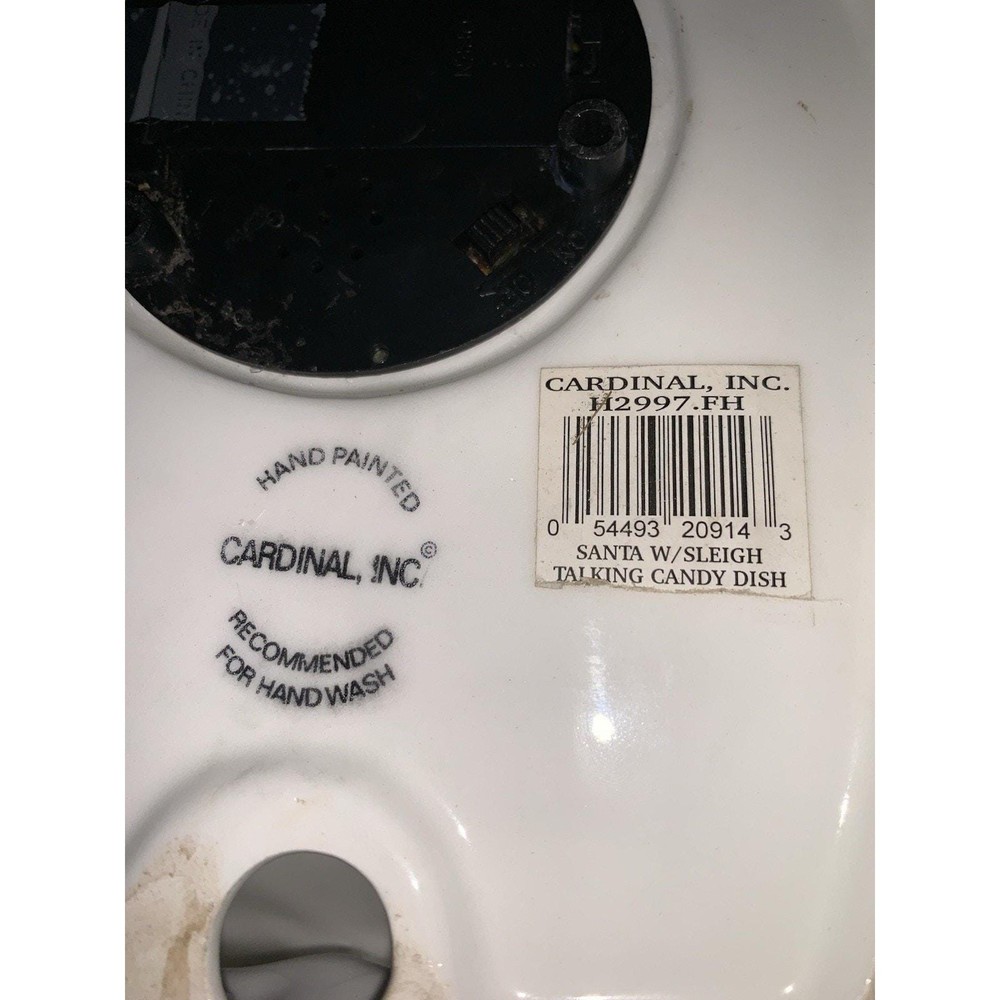 Santa Lying Down Talking Candy Dish Works With Batteries Motion Sensor