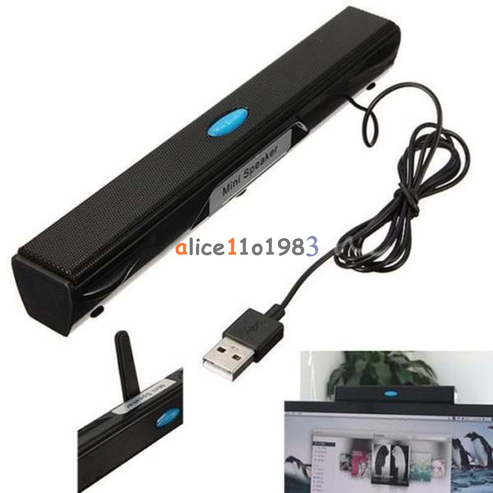 USB Multimedia Mini Speaker for Computer Desktop PC Laptop Notebook Tablet Black