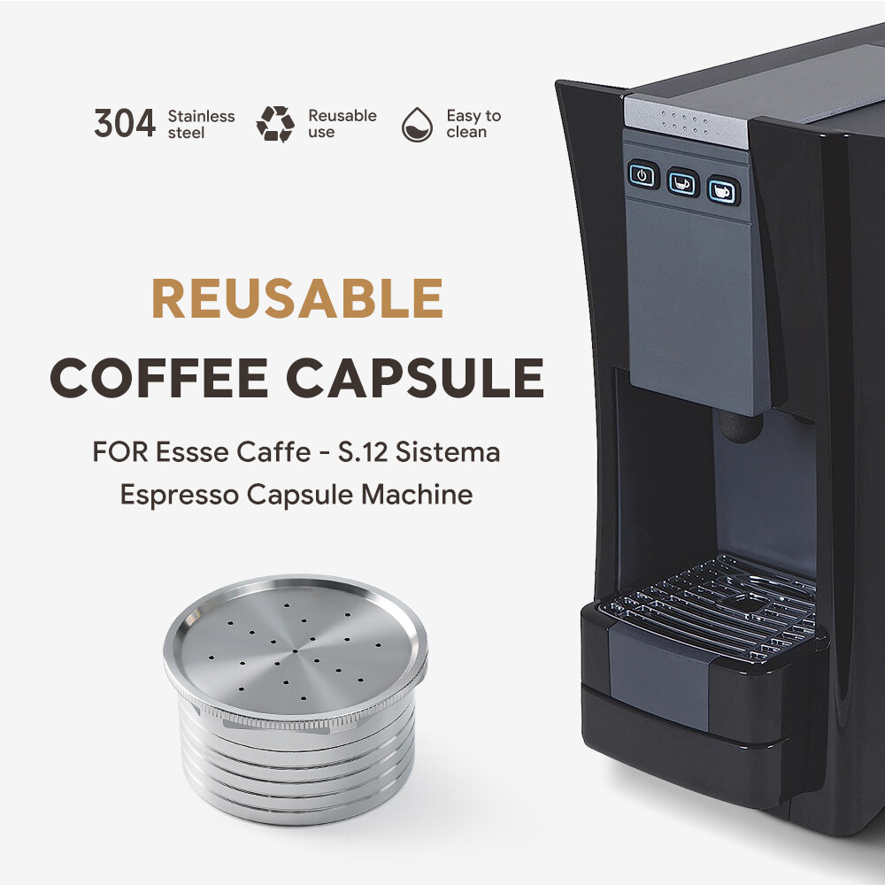 For Essse Coffee Maker Refillable Capsule Coffee Filter Reusable w/ Spoon+Brush
