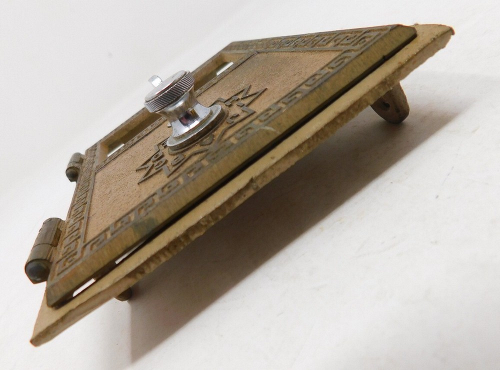 1960's Brass US Post Office Mail Box Door Combination Lock American Device Small