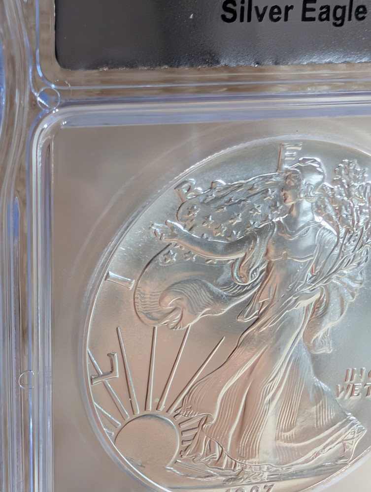 1987 * First Delivery $1 America Silver Eagle * Walking Liberty * ICG MS70