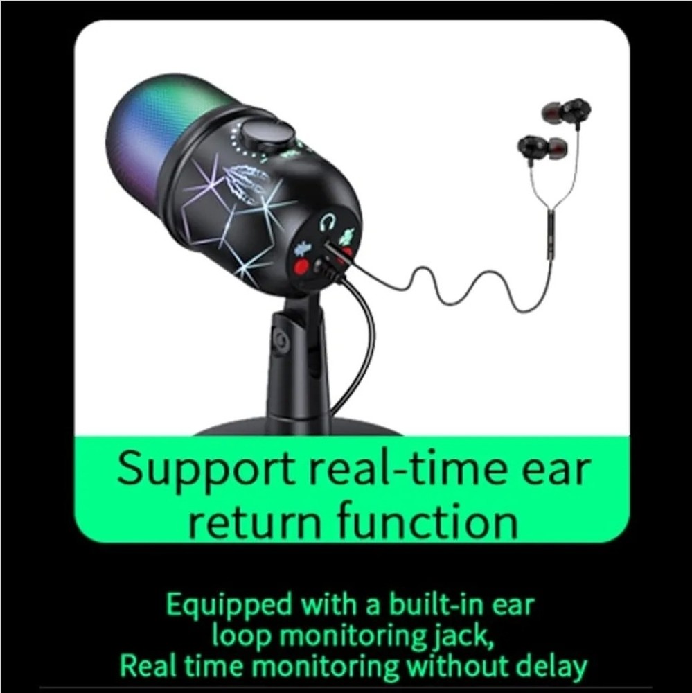 MRSDY Gaming Microphone USB Computer Microphone for PC Mac PS4/5 Condenser