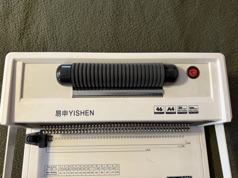 YISHEN S-20A CoilBind Office Binding Machine Document Binder