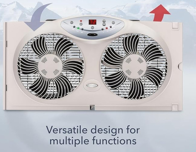Window Fan with Reversible Airflow Blades – 3-Speed Settings, Programmable
