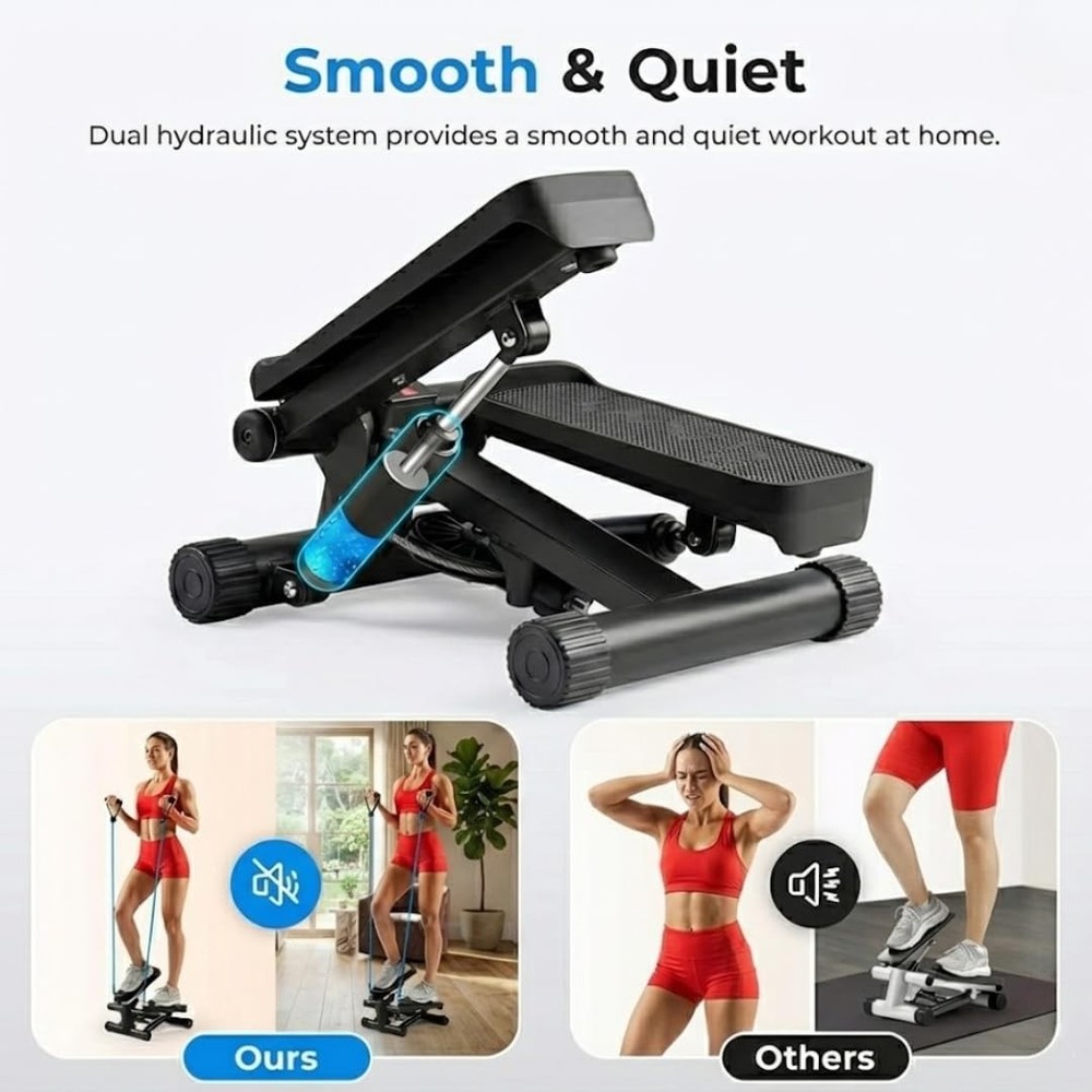 Compact Stepper Machine for Indoor Cardio & Leg Workout | Small Portable Step...