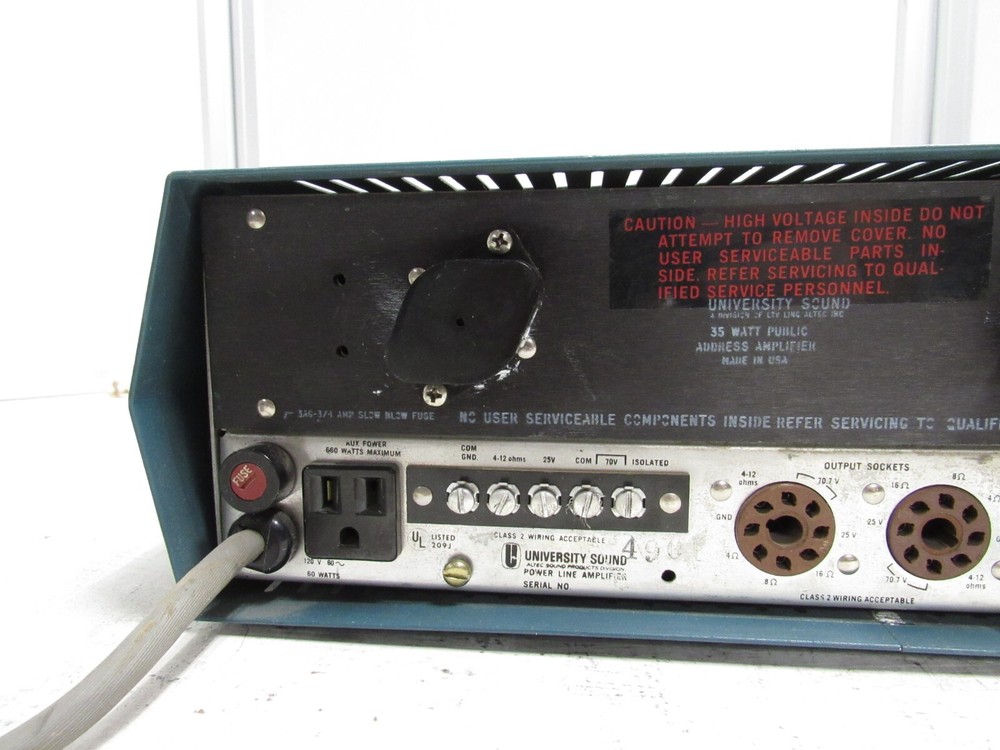 Altec Lansing University Sound 35T Power-Line Solid State Amplifier Untested