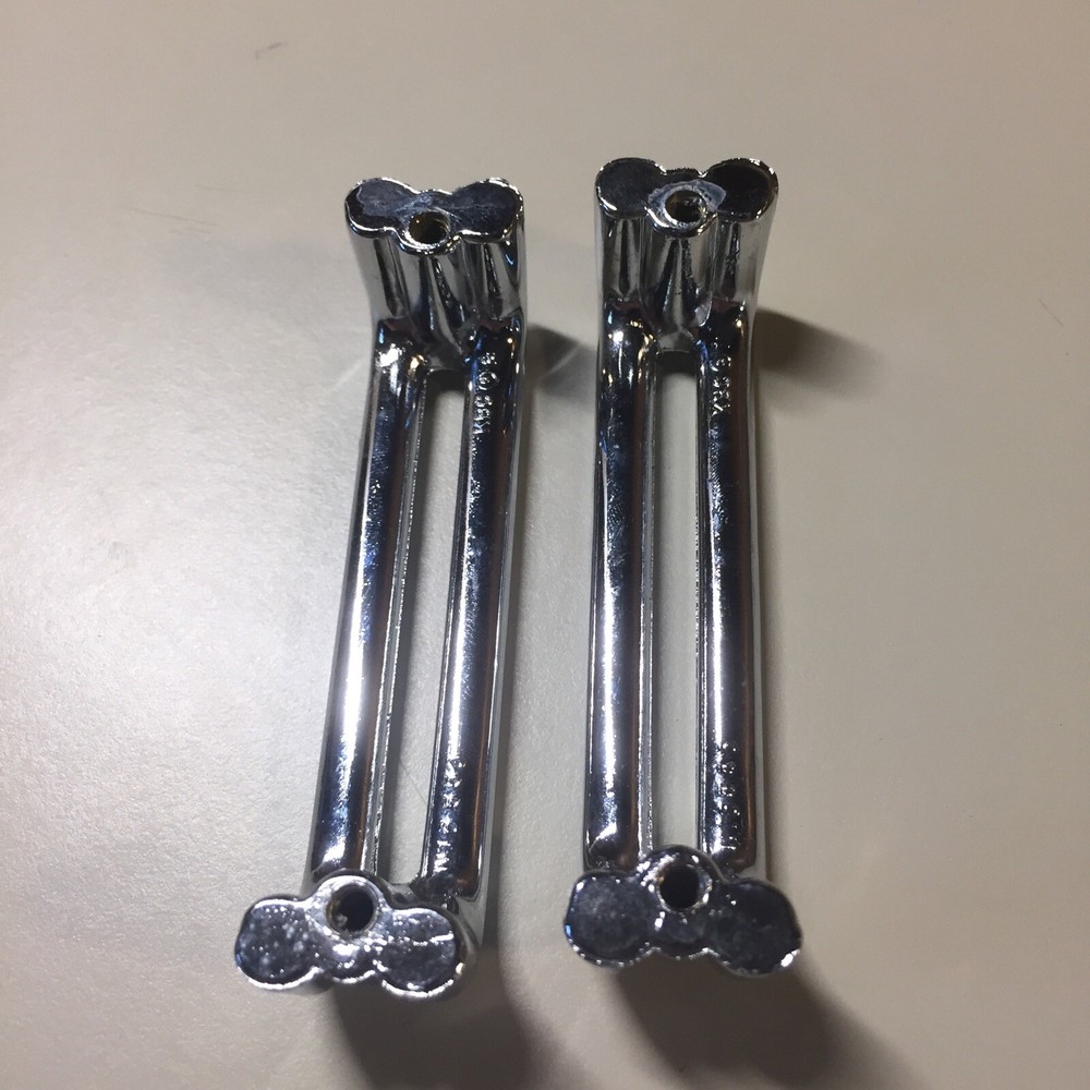 2 Vintage KBC Chrome Split Bar Drawer Pull Mid Century Style Lot N